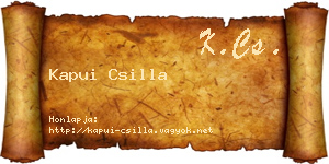 Kapui Csilla névjegykártya